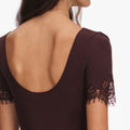 Brown Ribbed Knit Midi Dress