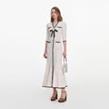 White Pointelle Knit Long Cardigan