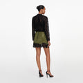Green Crystal Chainmail Mini Skirt