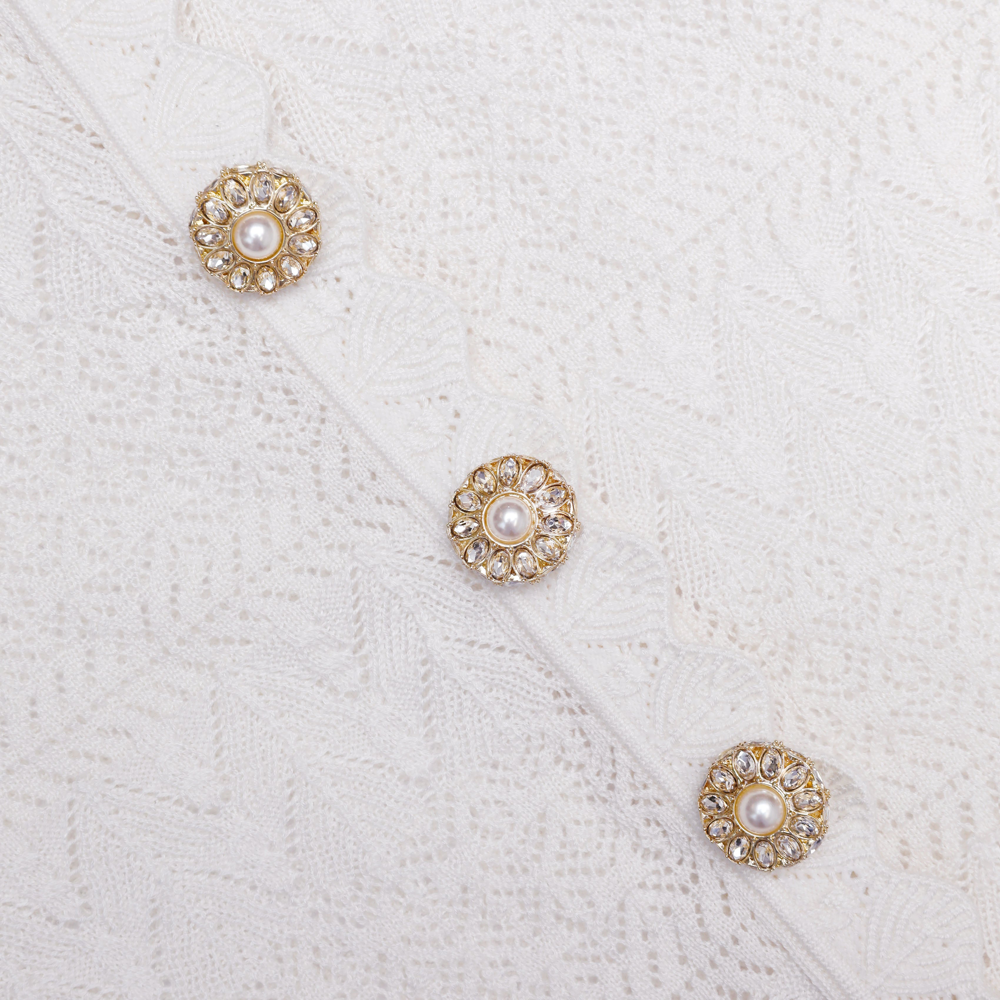 White Pointelle Knit Top