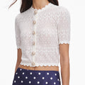 White Pointelle Knit Top