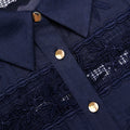 Navy Ramie Collared Midi Dress