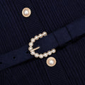 Navy Ribbed Knit Cardigan