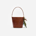 Brown Leather Bucket Bag