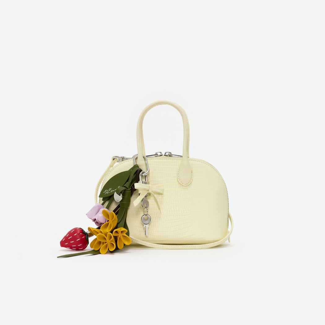 Embossed Leather Yellow Mini Bag
