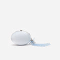 Blue Oval Crystal Chain Clutch Bag