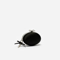 Black Satin Oval Clutch