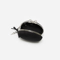 Black Satin Oval Clutch
