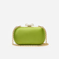 Green Satin Clutch Bag