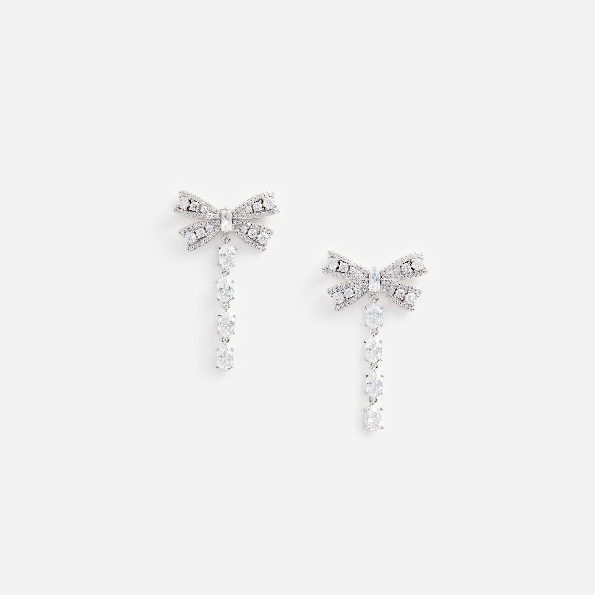 Crystal Bow Droplet Earrings