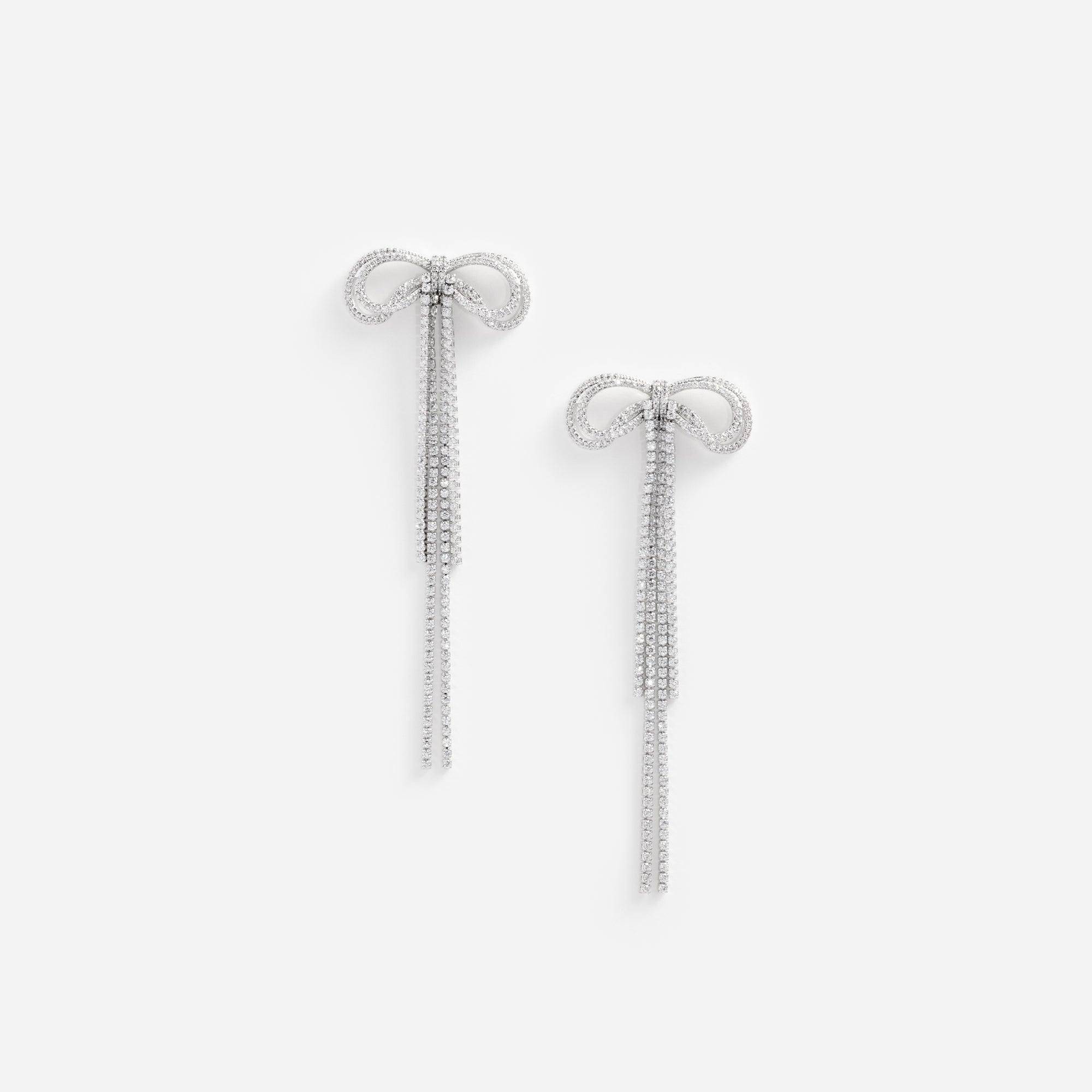 Double Crystal Bow Earrings