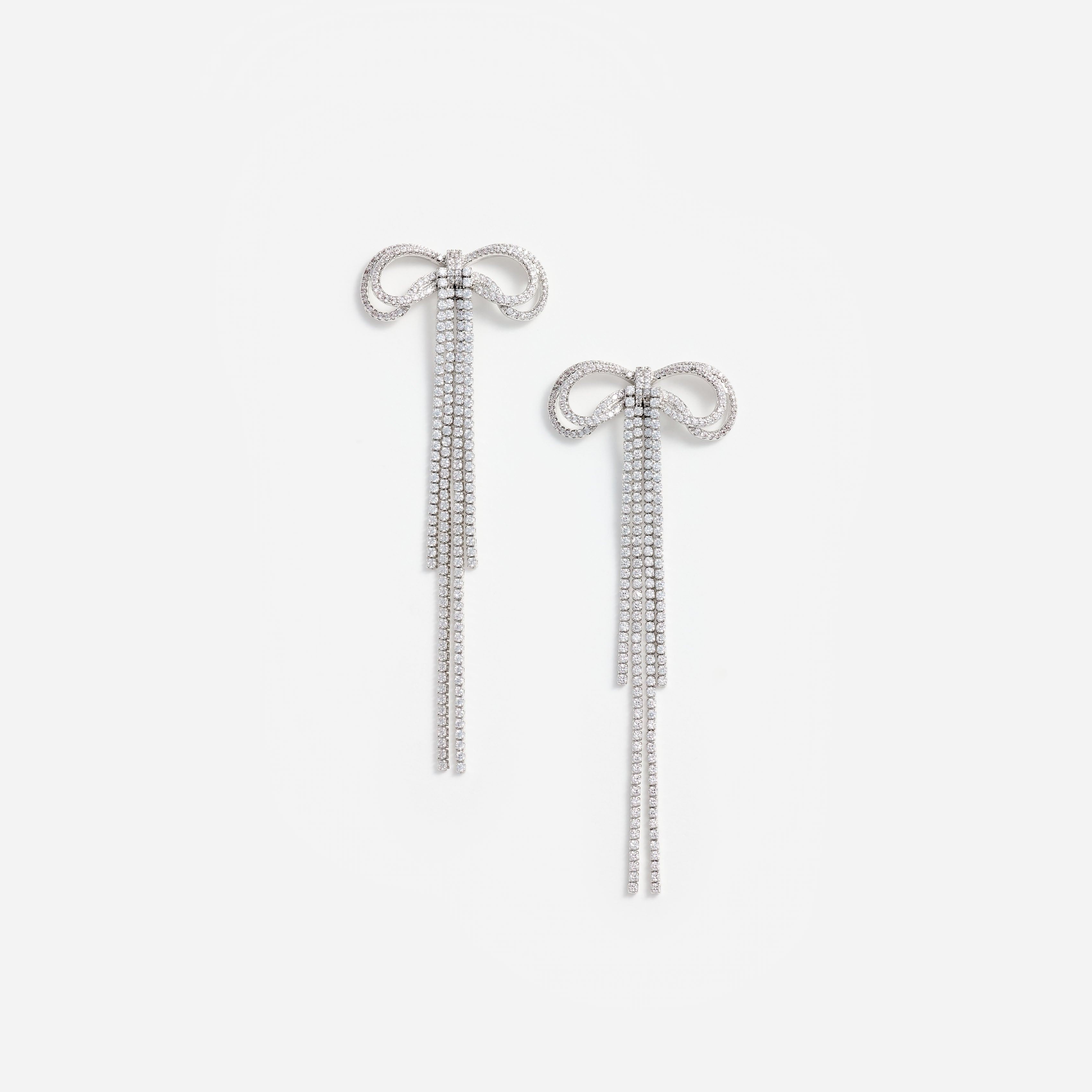 Double Crystal Bow Earrings