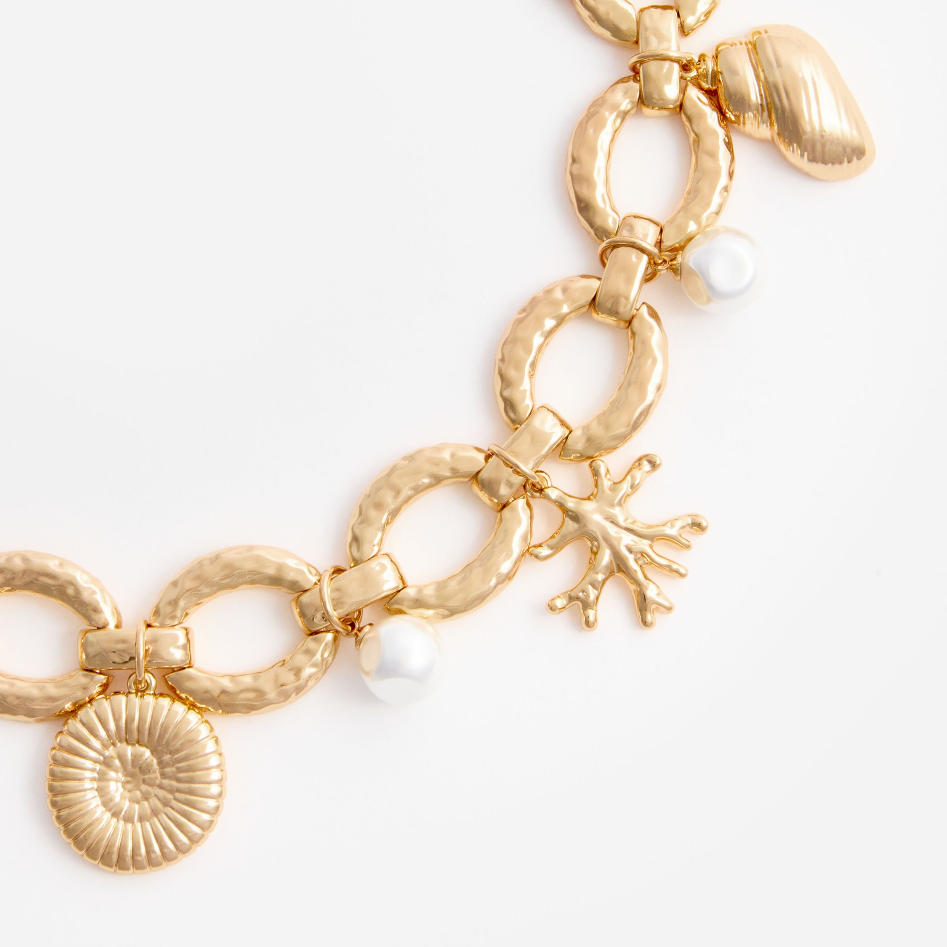 Gold Coral Charm Bracelet