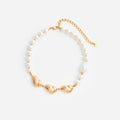 Gold Shell And Pearl Necklace