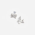 Crystal Heart Bow Drop Earrings