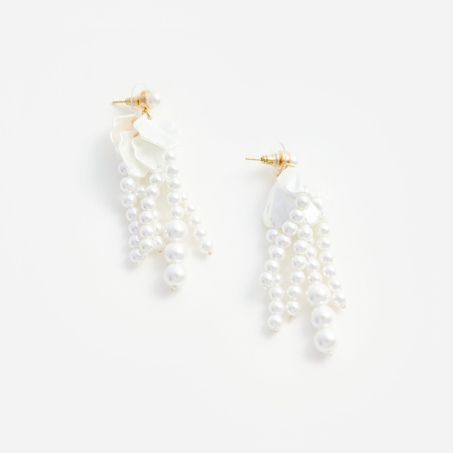 Pearl Petal Dangle Earrings