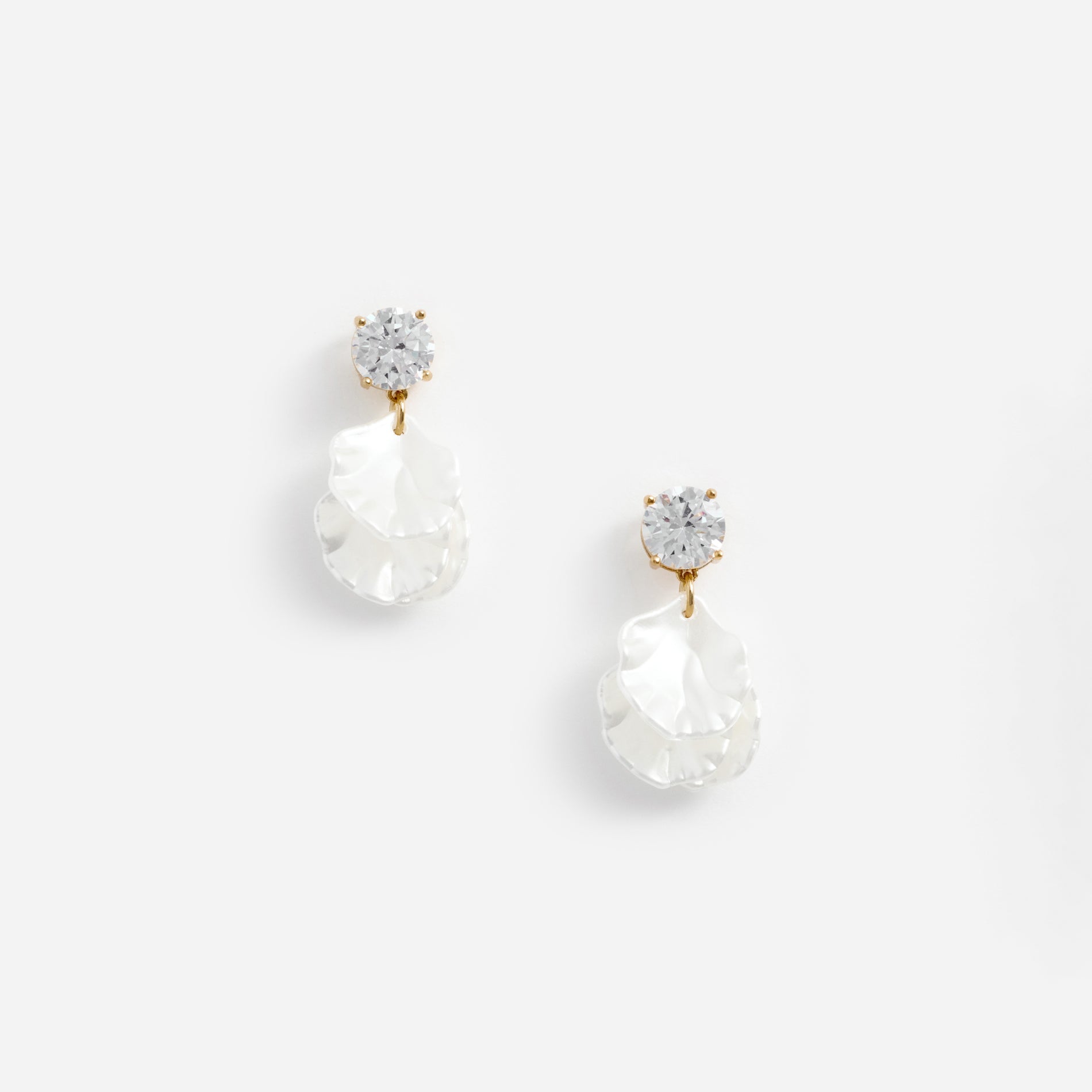 Crystal Pearl Petal Earrings