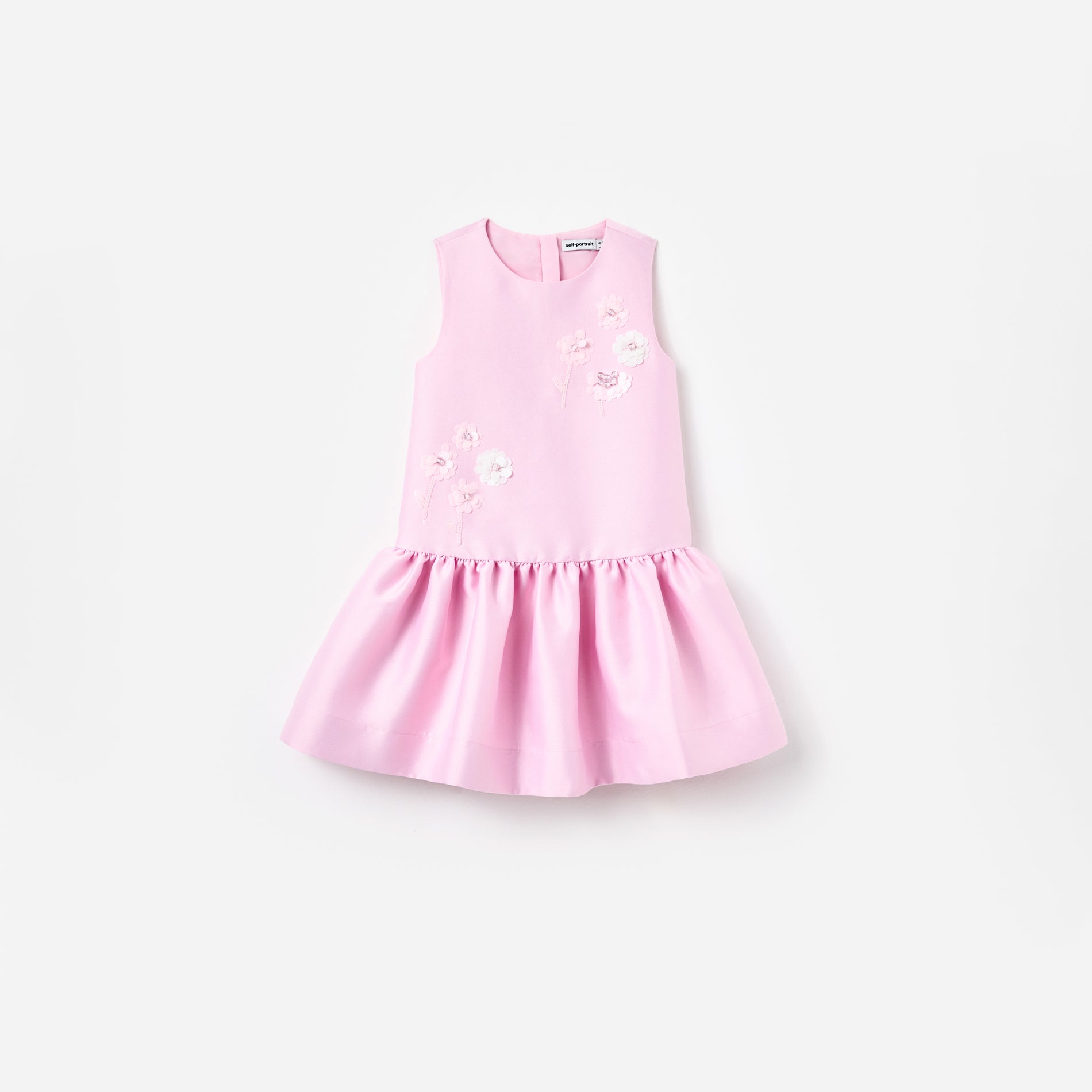 Pink Taffeta Sequin Embellished Dress