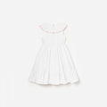 White Cotton Bow Embroidered Dress