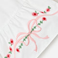 White Cotton Bow Embroidered Dress