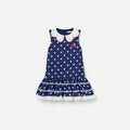 Navy Polka Dot Cotton Sleeveless Dress