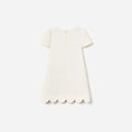 Cream Boucle Lace Bib Dress