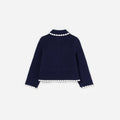 Navy Crochet Knitted Cardigan