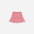 Cream And Red Stripe Knitted Skirt