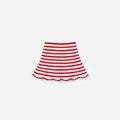 Cream And Red Stripe Knitted Skirt