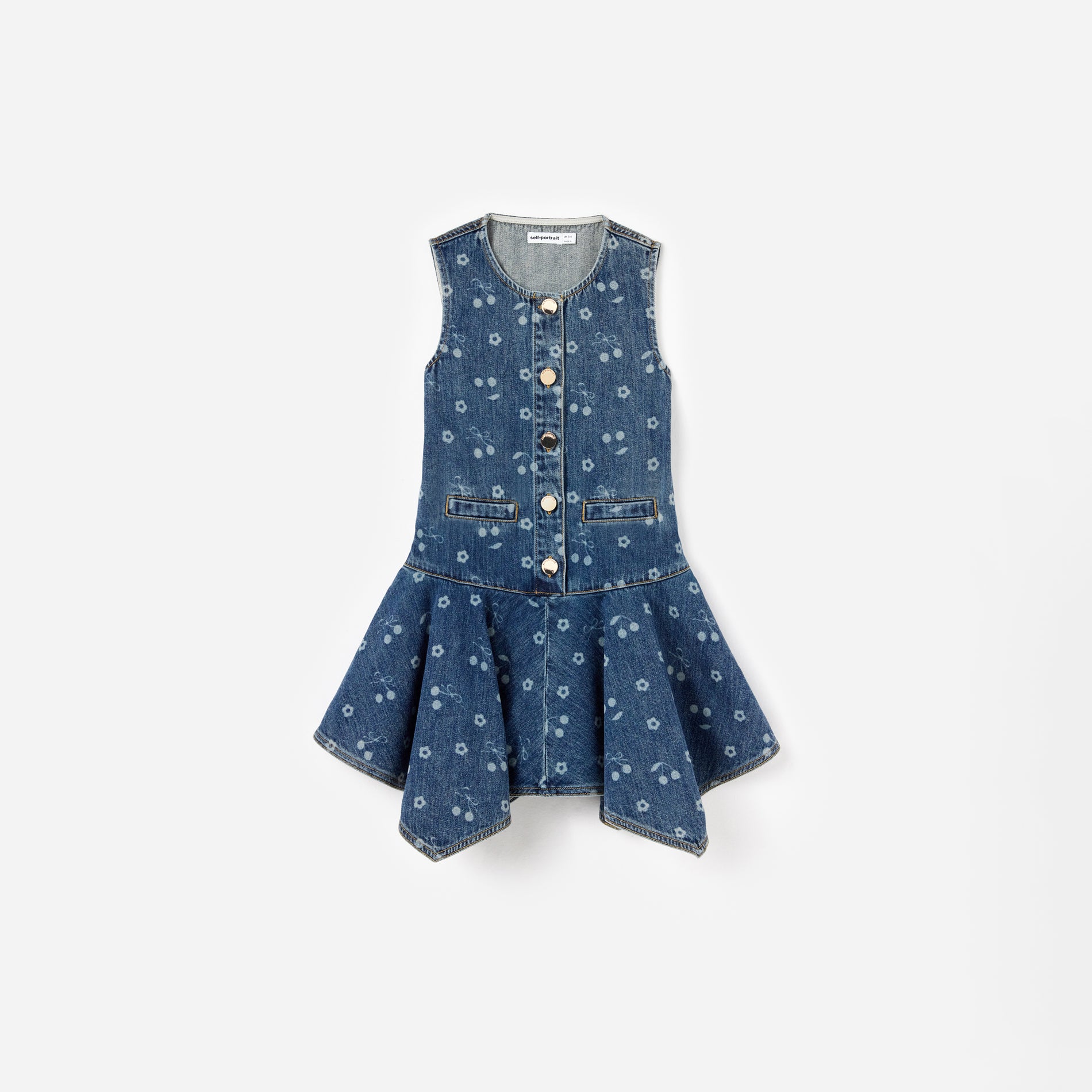 Denim Bow Printed Dress