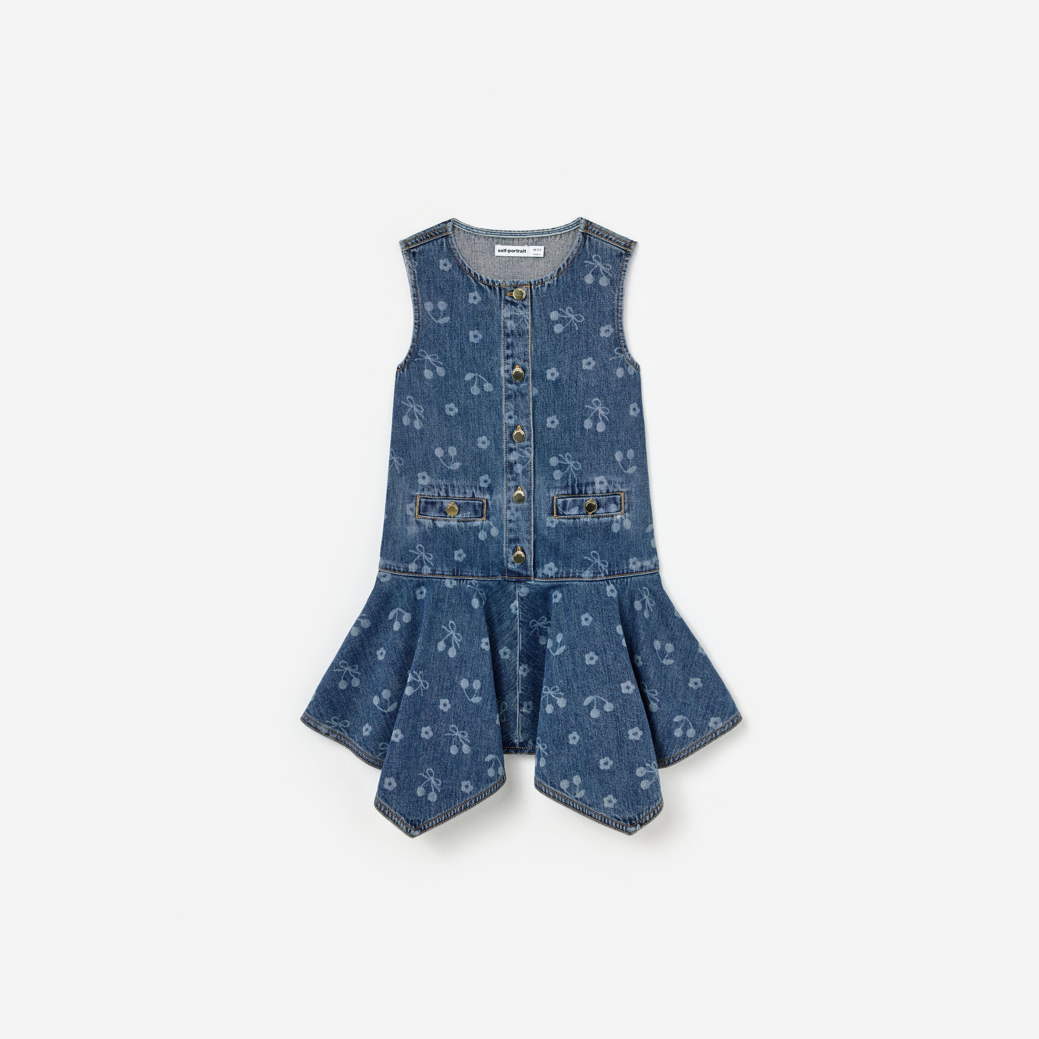 Denim Bow Printed Dress