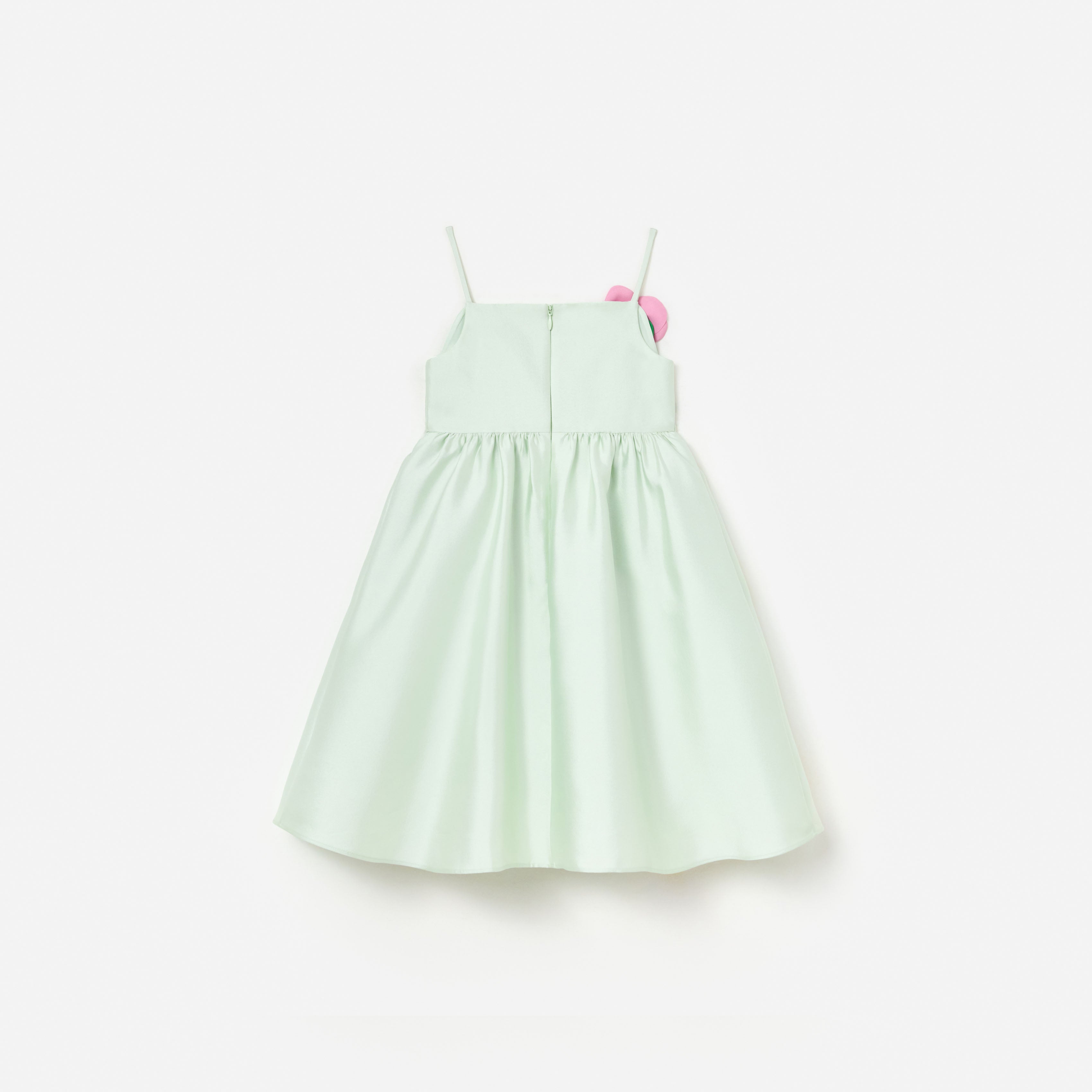 Mint Taffeta 3D Flower Dress