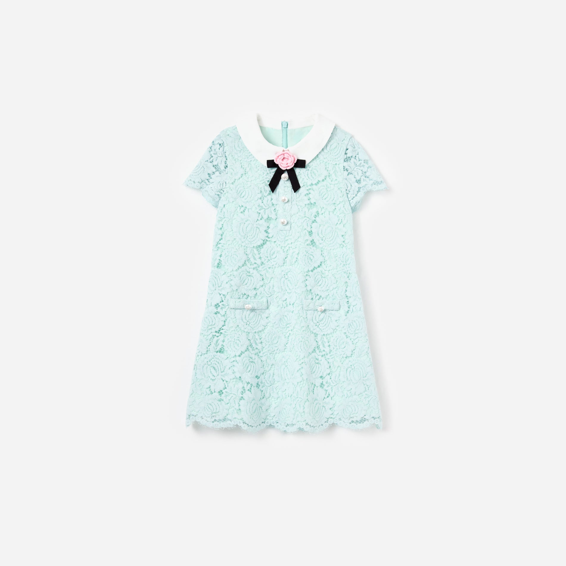 Mint Lace Collared Dress
