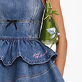 Denim Flared Peplum Mini Dress