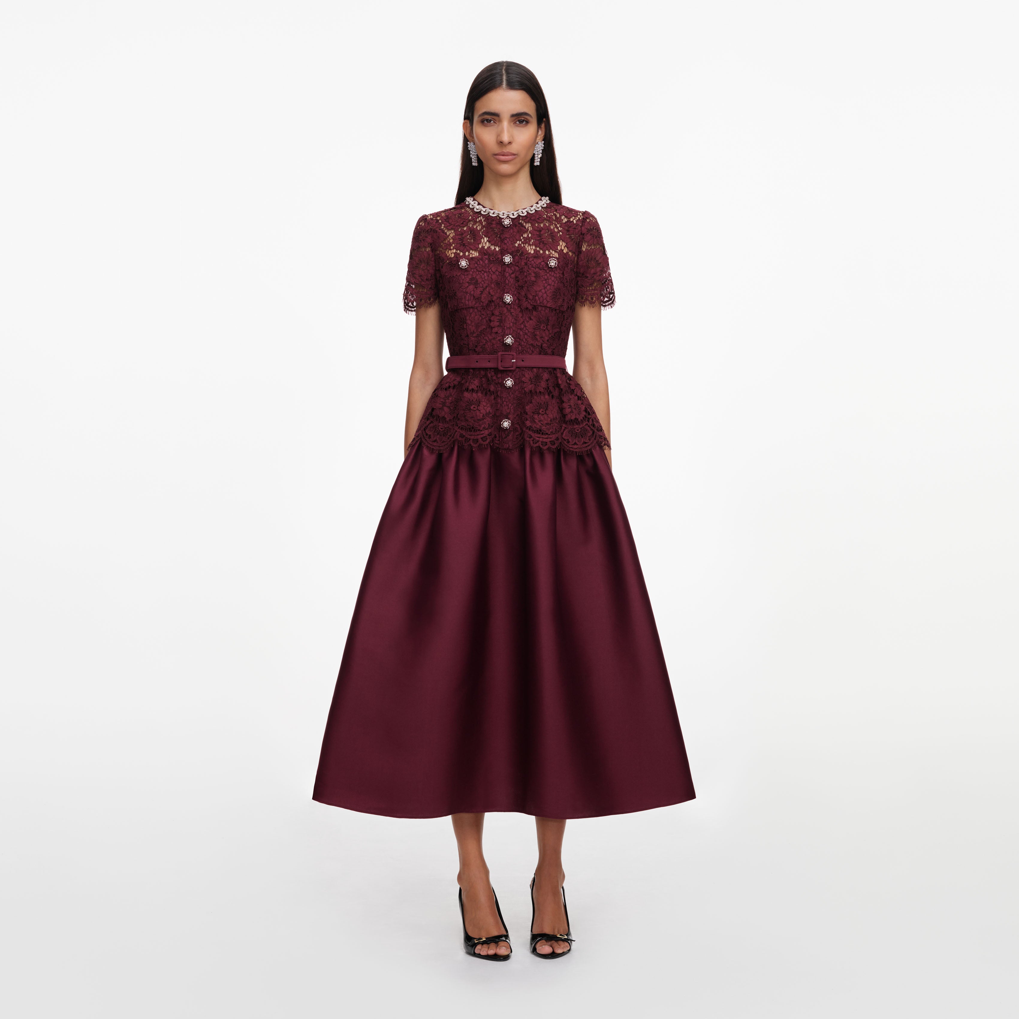 self portrait burgundy lace dress Taffeta Midi – self-portrait She's back— Randy Fenoli's PF26107MBU MaterialsMade of high size:28X30 #hd30038n-blck-black