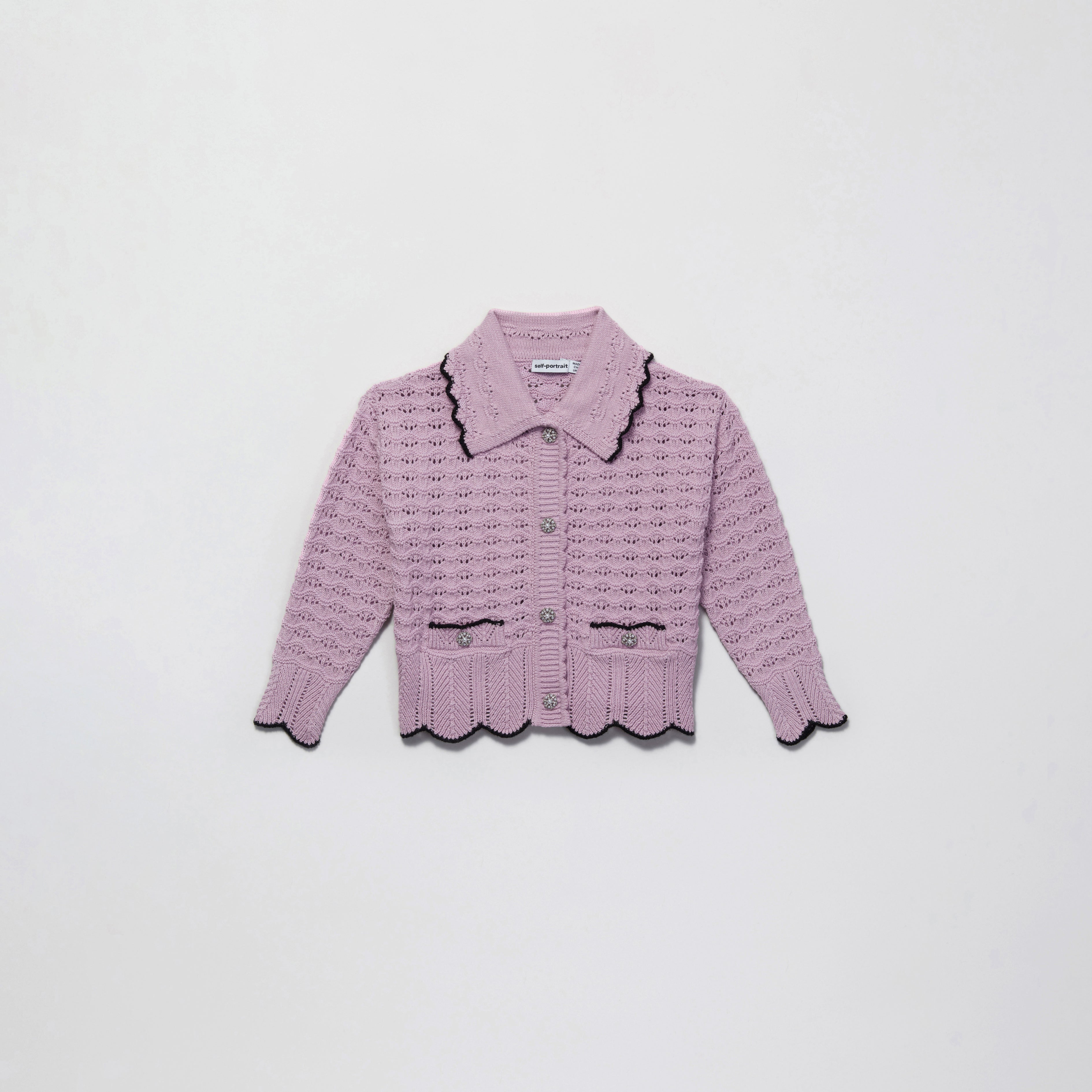 Lilac Crochet Knit Cardigan