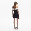 Black Crepe Bow Mini Dress