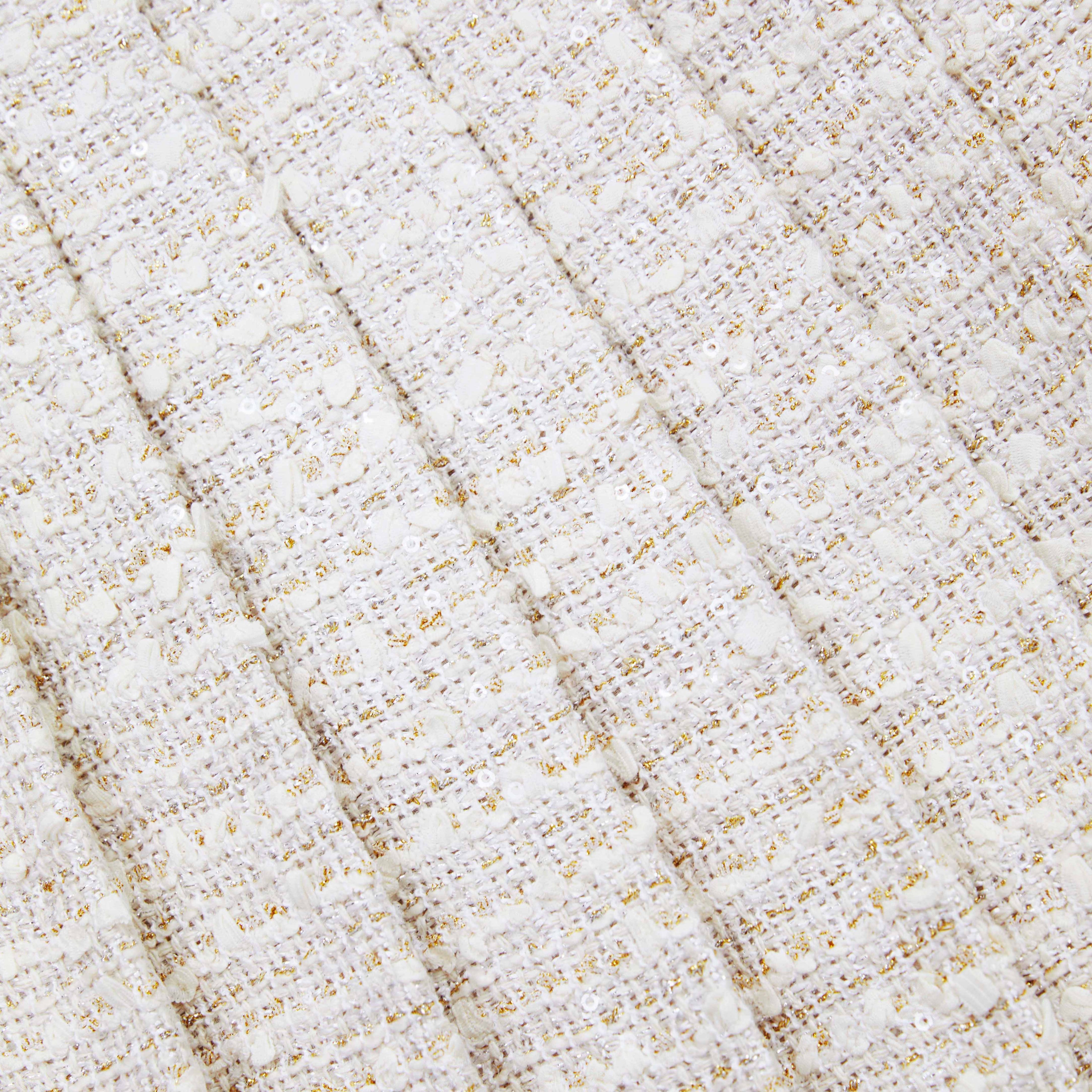 Gold Boucle Pleated Mini Skirt