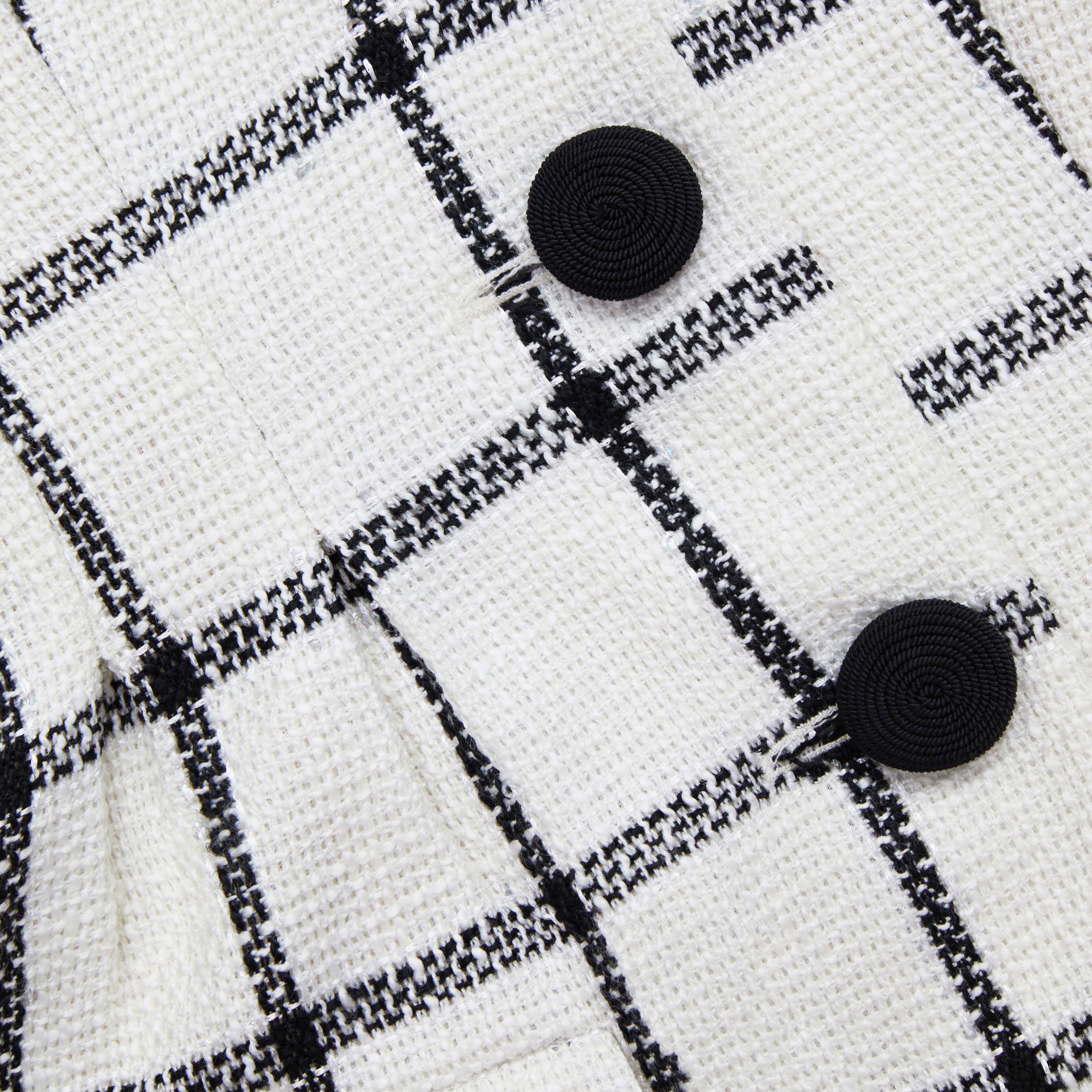 Cream Check Tailored Mini Dress