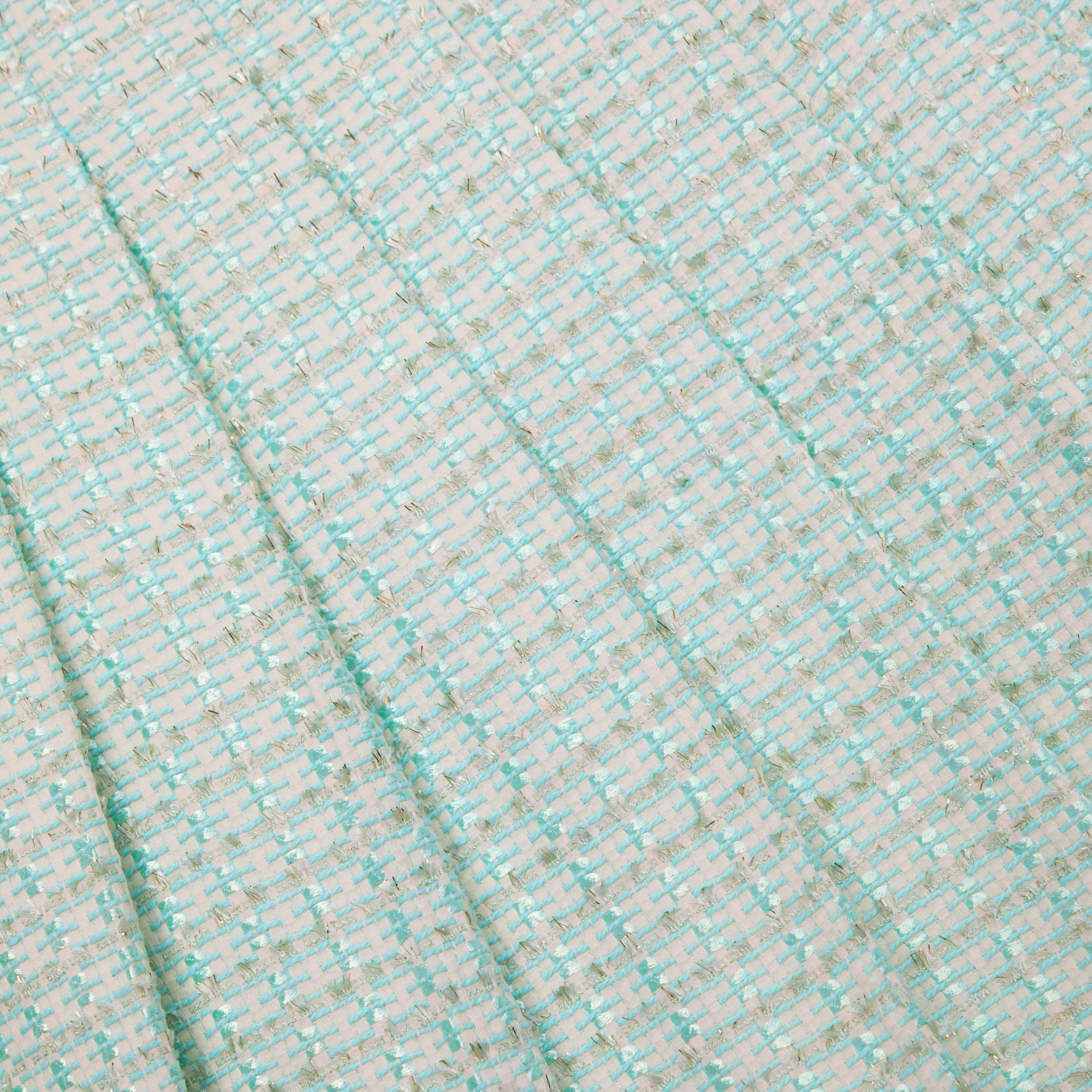 Mint Boucle Pleated Mini Skirt