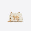 Cream Woven Leather Bag