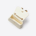Cream Woven Leather Bag
