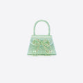Green Satin Rhinestone Micro Bow Bag