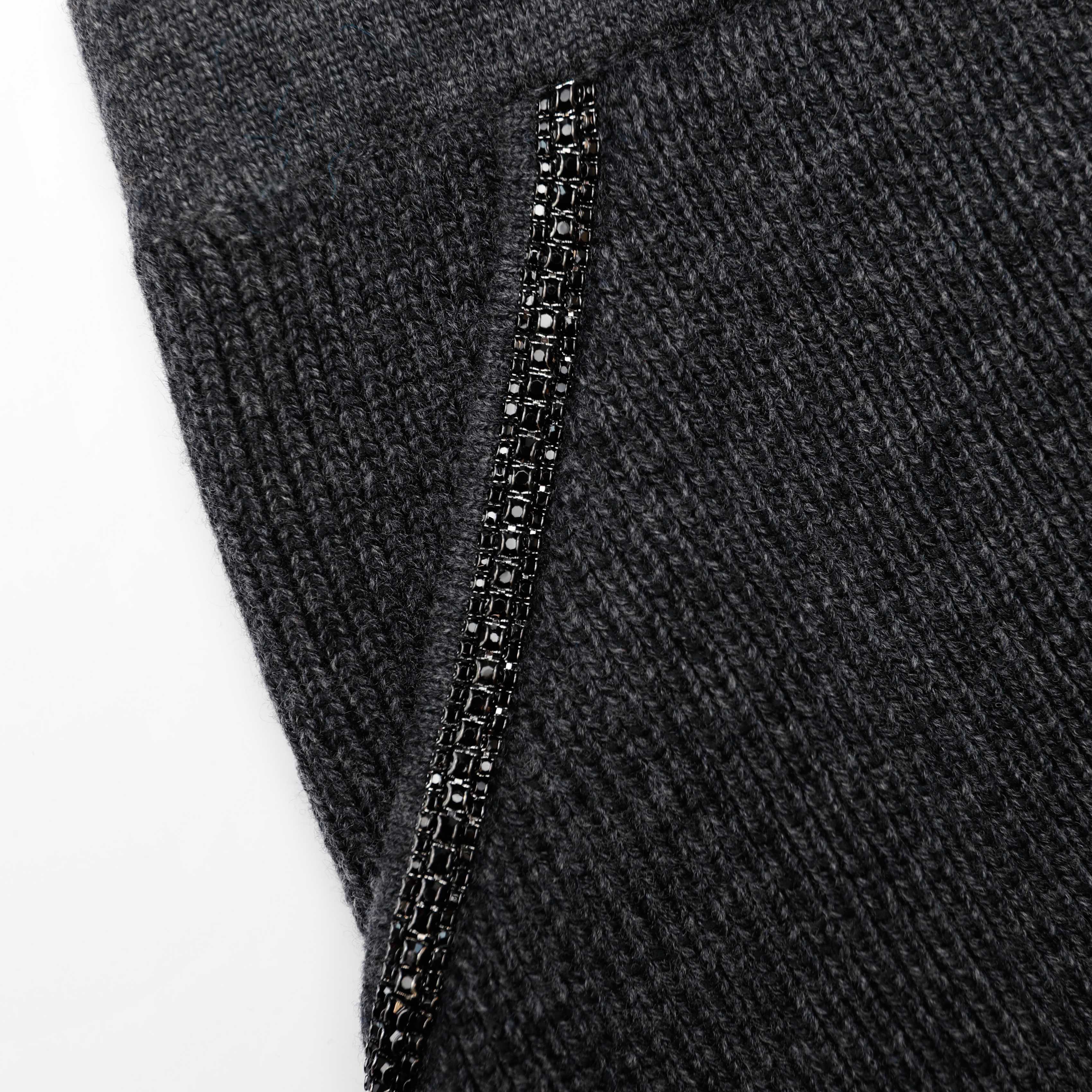 그레이 니트 미니 스커트