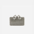 Silver Crystal Box Clutch