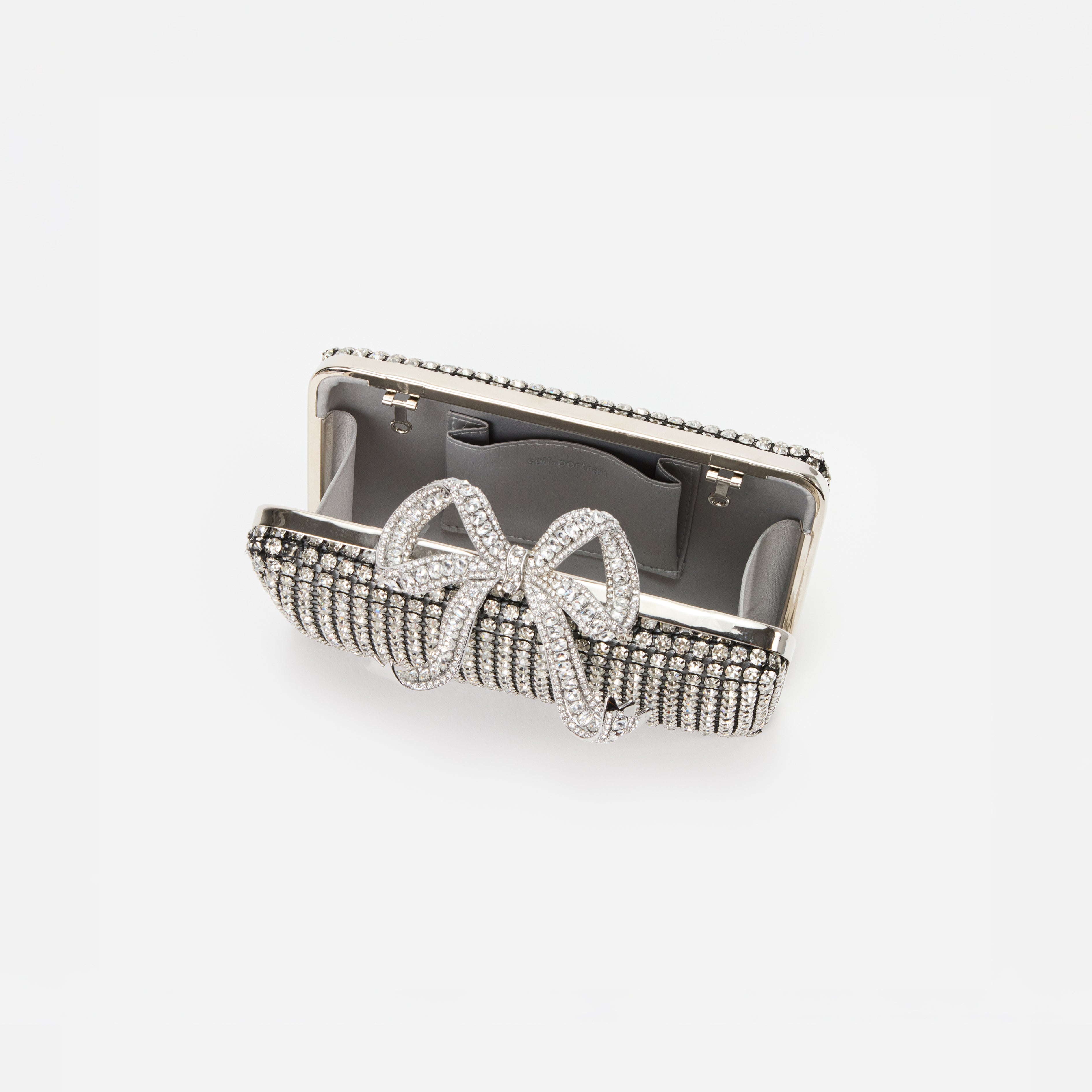 Silver Crystal Box Clutch