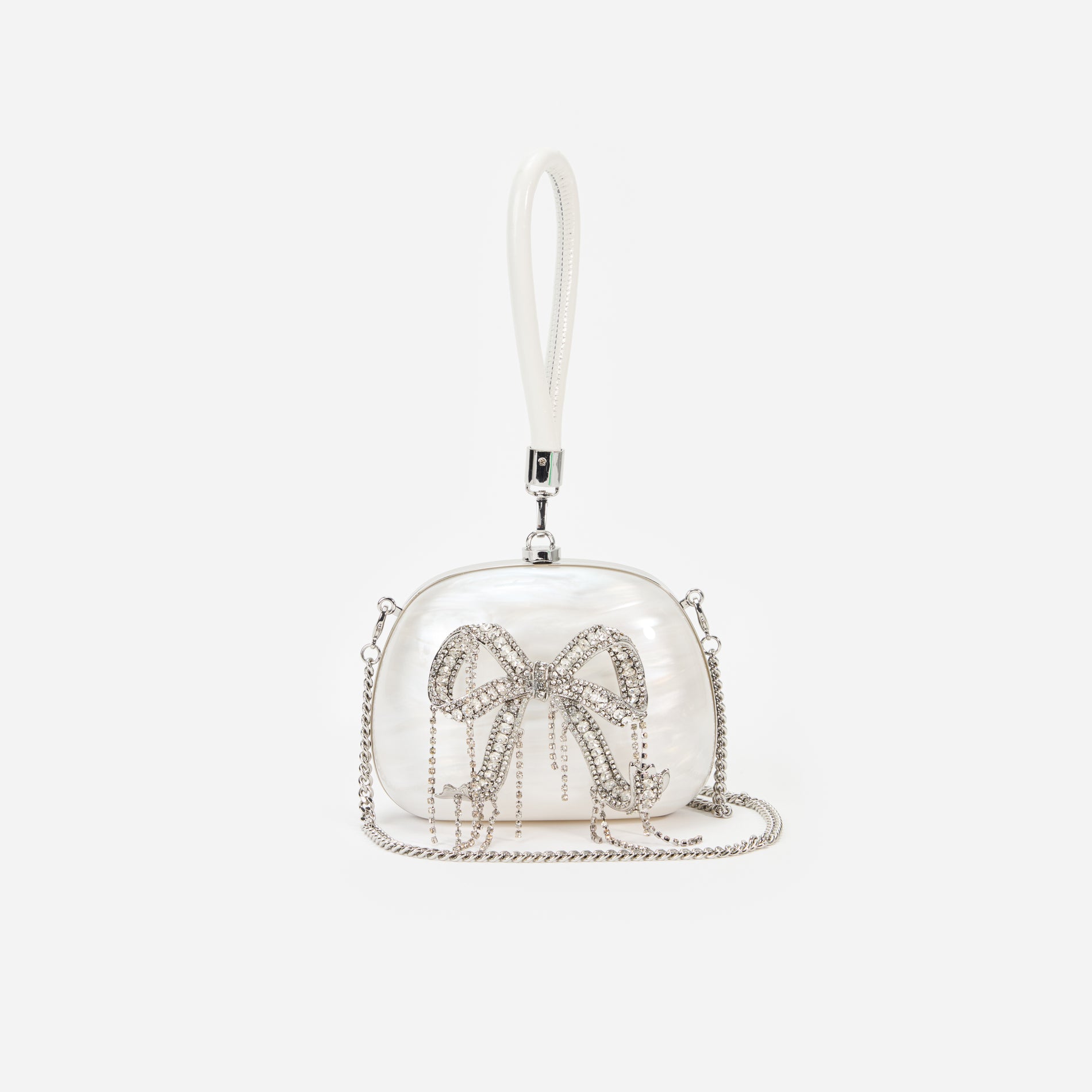 Pearl Top Handle Clutch Bag