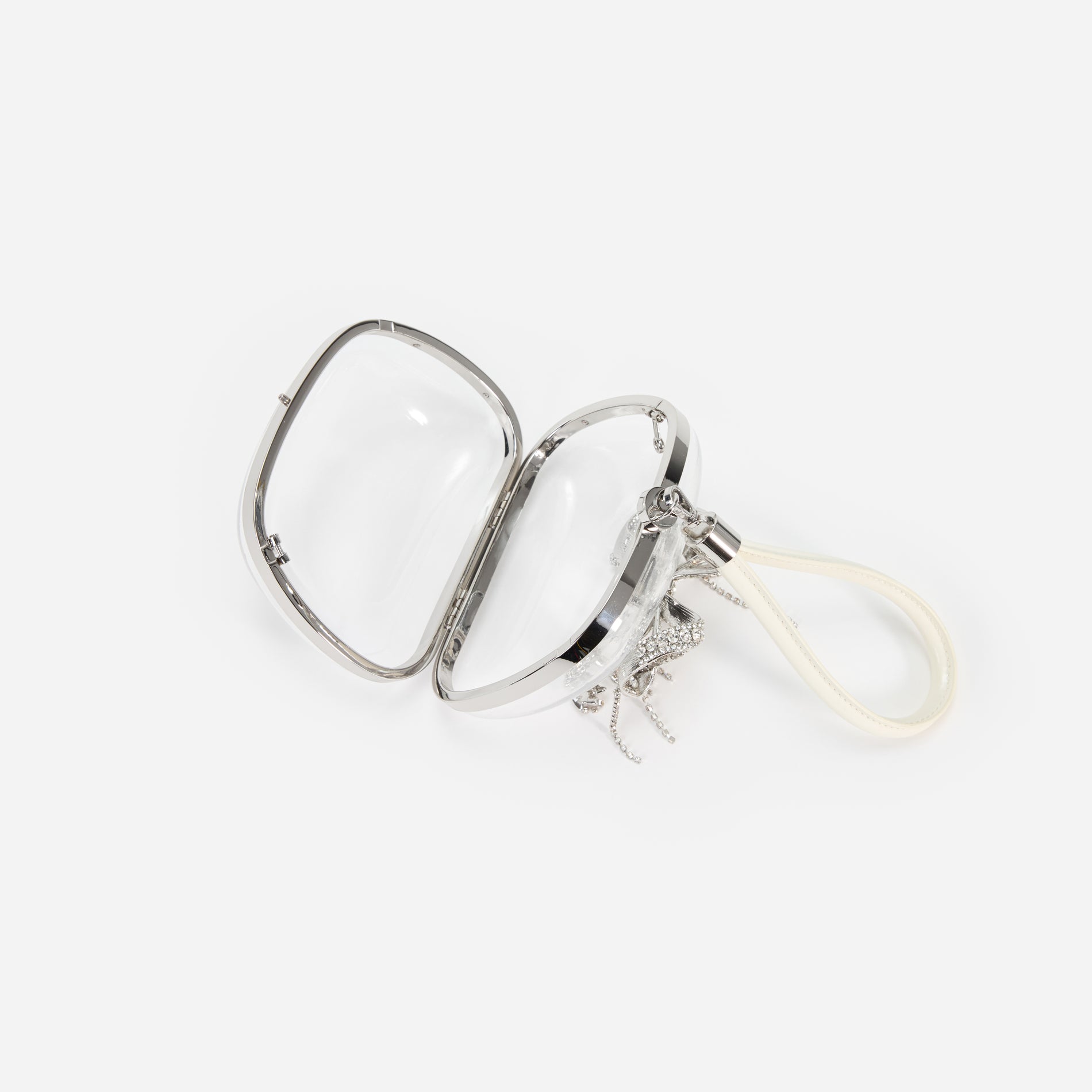 투명 탑 핸들 클러치 백