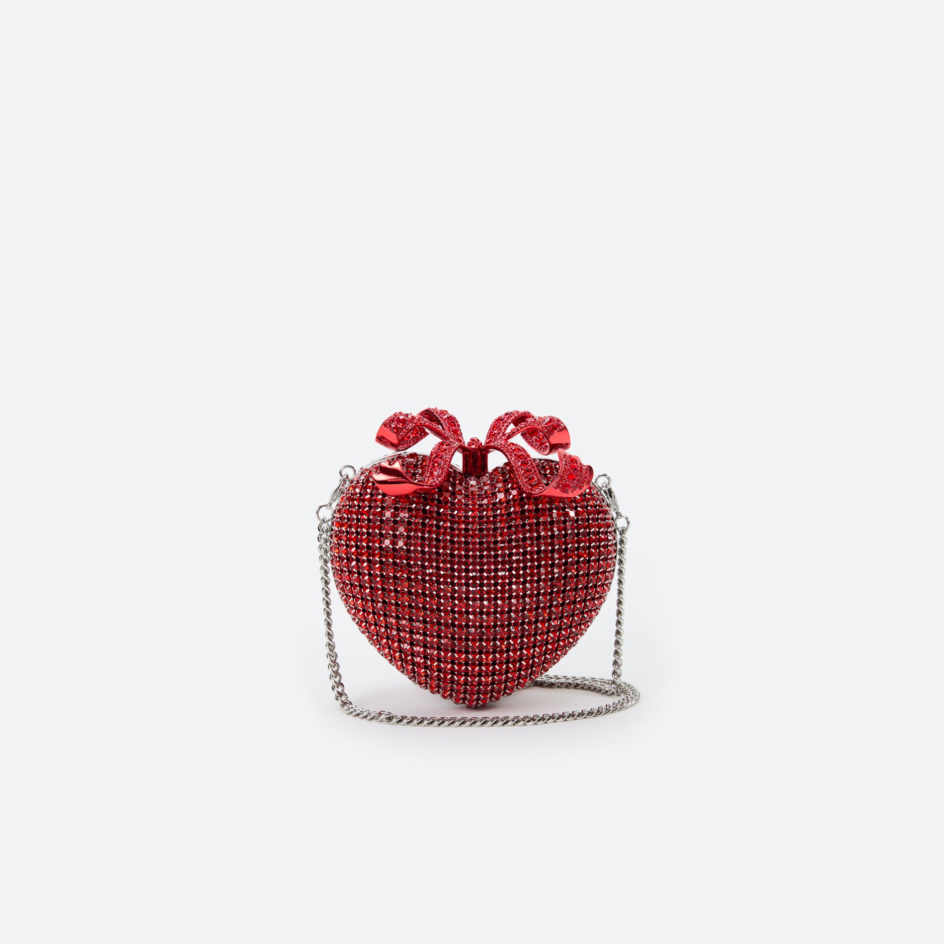 Red Crystal Heart Clutch