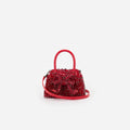 Red Embellished Micro Bow Bag